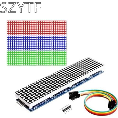 1pcs MAX7219 Dot Matrix Module Control Single Chip Microcomputer Module 4-in-1 Display 5P Line