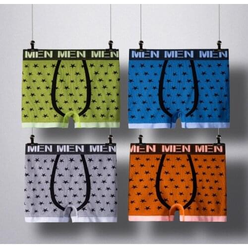 Mens gay underwear boxer briefs mens boxer briefs pure cotton breathable mens shorts boxer male couple sexy set