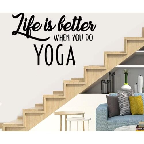 Wall Decal Quotes Life is Better When You Do Yoga Wall Stickers Yoga Studio Modern Decoration Art Mural Home Decor