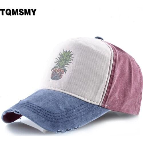 Novelty Shar Pei pineapple hats for men dad hat Washed denim Snapback caps women baseball cap Trucker bone Hip hop cap Casquette