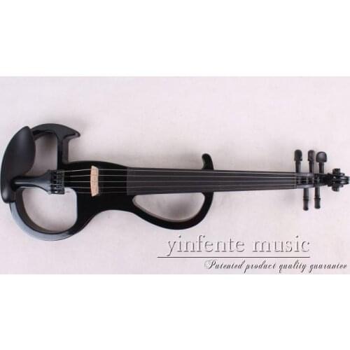 New black color 5 string 16'' Electric Viola Silent Powerful Sound Case Bow black color solid wood body