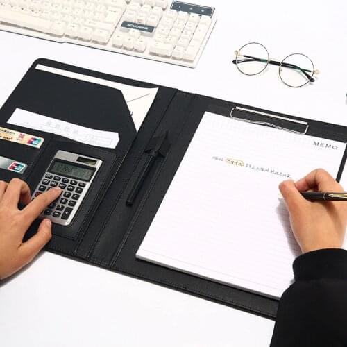 File Folder A4 With Calculator Multifunction File Paper Organizer Manager Document Pads Briefcase Padfolio Bag Business Supplies