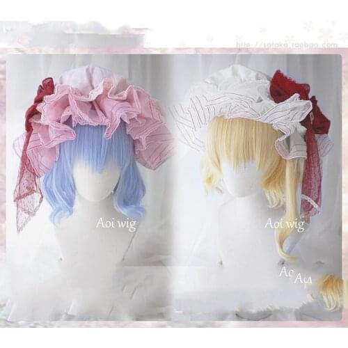 Anime TouHou Project Remilia Scarlet Flandre Scarlet Wig Accessories Cosplay Replica Prop Comic Decorative