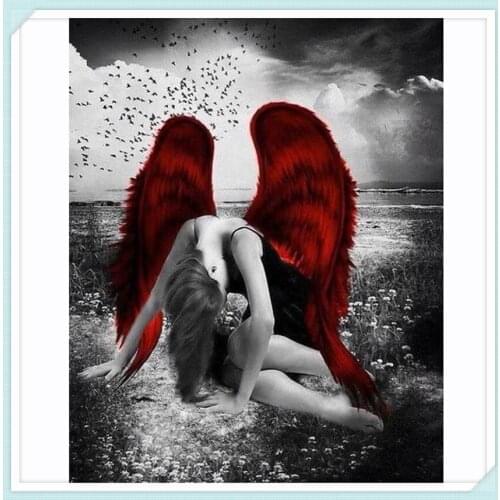 Fallen angel,diy diamond painting Full sqaure/round cross stitch diamond embroidery mosaic picture Home decor wall sticker ZC174