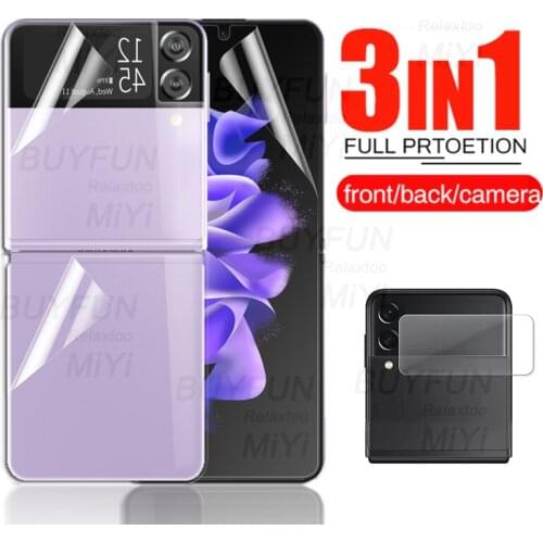 1-to-3 back front hydrogel film for samsung galaxy z flip3 5g camera glass on sumsung zflip3 z flip 3 screen protector not glass