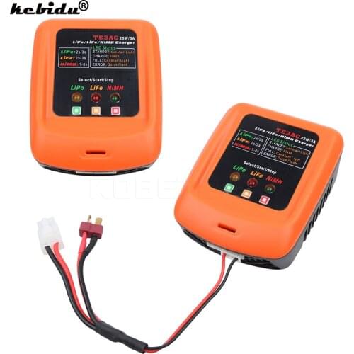 Kebidu Professional Balance Charger TE3AC 25W/3A for 2S 3S LiPo/2S 3S LiFe/1-8S NiMH Battery
