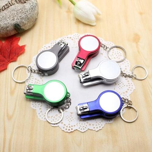 Manufacturers advertising gifts office stationery keychain portable multifunctional six-in-one pendant nail clipper mirror pen