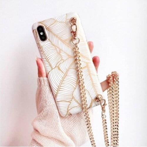 Luxury gold leaf rose silicone Crossbody bag phone case for samsung galaxy NOTE10 pro S8 S9 S10 plus note8 note9 A40 A50 A51 S20