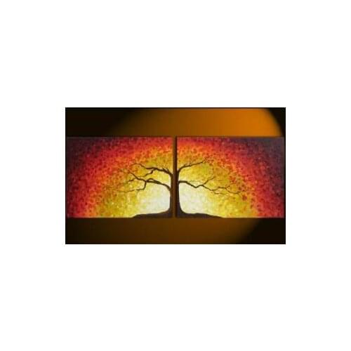 Hand Painted Oil Painting Life In Full Bloom I-modern Tree Canvas Wall Art -Abstract Oil Painting Wall Pictures for Living Rooms