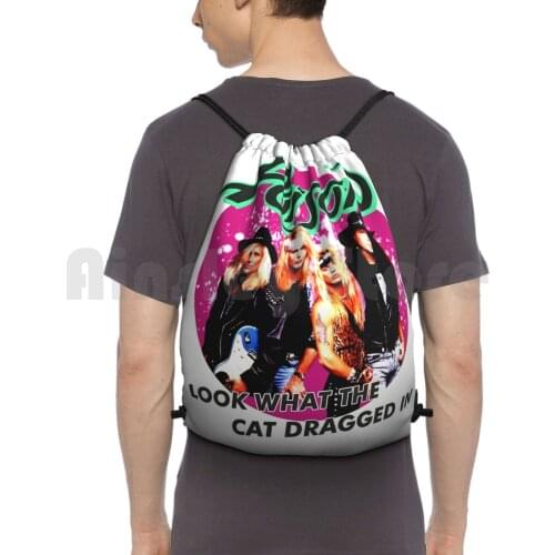 Poison Backpack Drawstring Bag Riding Climbing Gym Bag Poison Band Glam Metal 80S Band Retro Vintage