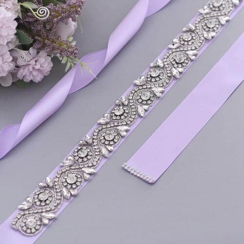 ZMS164 Silver Diamond Bridal Sash Ribbon Rhinestone Pearls Wedding Dress Belt Evening Crystal Dress Belts Womens Belts Fashion