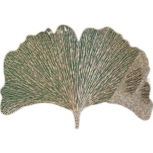 Leaf Placemat European-Style Hollow Gilding PVC Non-Slip Table Mat Home Daily Dining Pad Table Decoration Kitchen Accessories