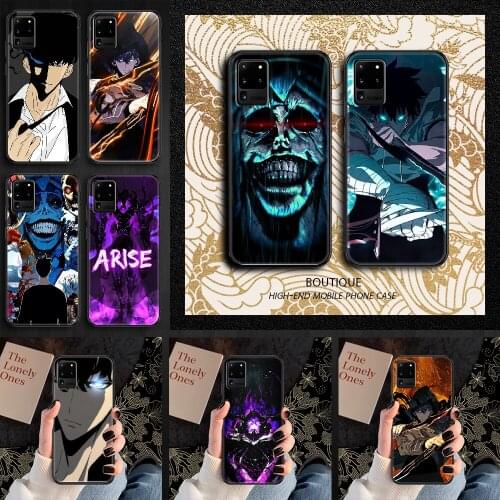 Solo Leveling anime Phone case For Samsung Galaxy Note 4 8 9 10 20 S8 S9 S10 S10E S20 Plus UITRA Ultra black silicone coque