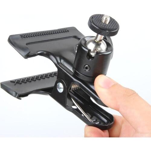 Universal Photography Light Stand Clip Camera Holder Ball Metal Clamp Head with Screw Camera For Studio Standard Mount 1/4 M7T4