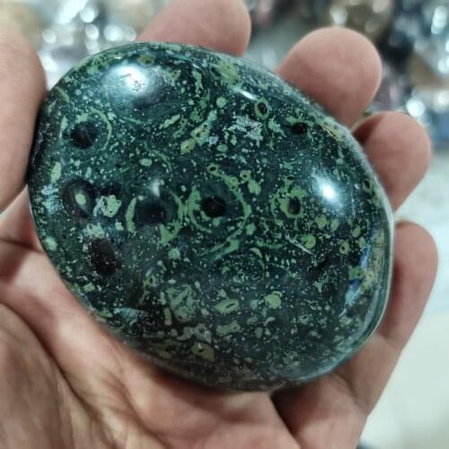 High quality 100% natural peacock stone quartz specimen malachite crystal play polished Mineral samples healing