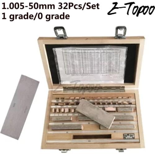 High Precision 1.005-50mm Block Gauge 32Pcs/Set 1 grade 0 grade Inpsection Block gauge set Measurement Caliper Tool Set