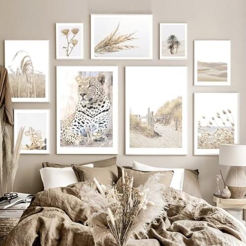 Desert Coconut Tree Reed Grass Leopard Autumn Wall Art Canvas Painting Nordic Posters And Prints Wall Pictures Living Room Decor