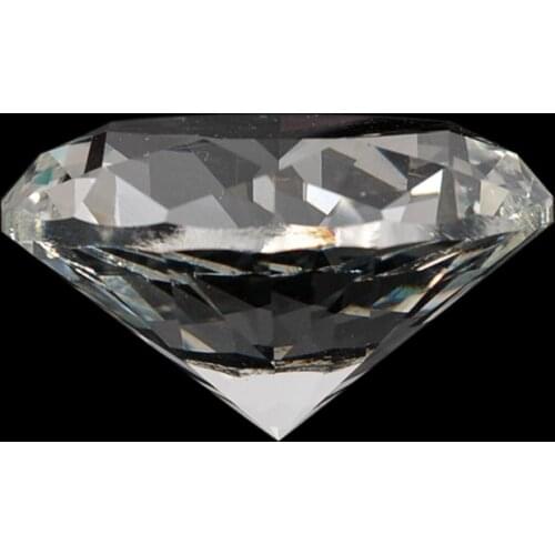 1pc 60mm/2.36inch Clear Crystal Diamond Cut Shape Paperweights Glass Gem Home Display