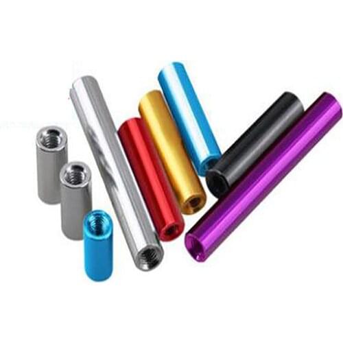 10Pcs Aluminum Alloy M2.5 Round Coupling Nuts Threaded Sleeve Rod Bar Stud Round Connector Nut Long Nuts