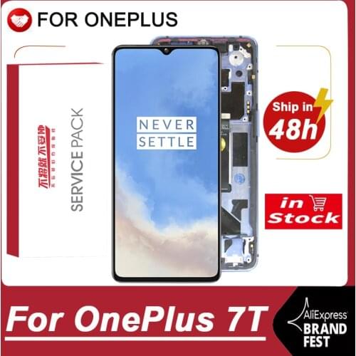 100% Original 6.55" Display Replacement For OnePlus 7T AMOLED LCD Touch Screen Digitizer Assembly For 1+ 7T Display Panel