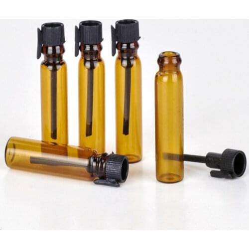 10000pcs 1ml 2ml Micro Glass Perfume Bottle Glass Tube brown Bottle Empty Perfume Bottle Dropper Bottle