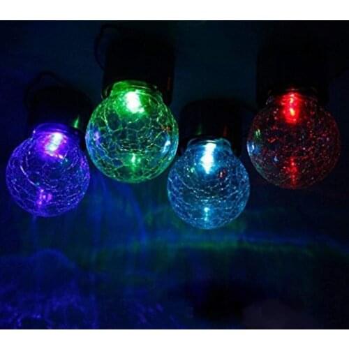 12packs Solar Light Outdoor Cracked Glass Ball Light Decoration Solar Lantern Waterproof Lighting Garden Fence Tree Holiday Deco