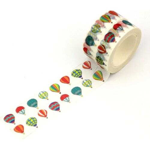 2PCS/lot NEW! Cute colorful hot air balloon Decor Washi Tape Paper DIY Scrapbooking Adhesive Tape 1.5cm*10m School Office Supply