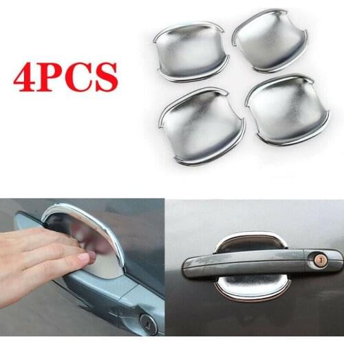 4 Pcs Car ABS Silver/Carbon Striation Exterior Door Handle Bowl Cover For Ford Focus Hatchback 2012-2018 Decoration Accessories