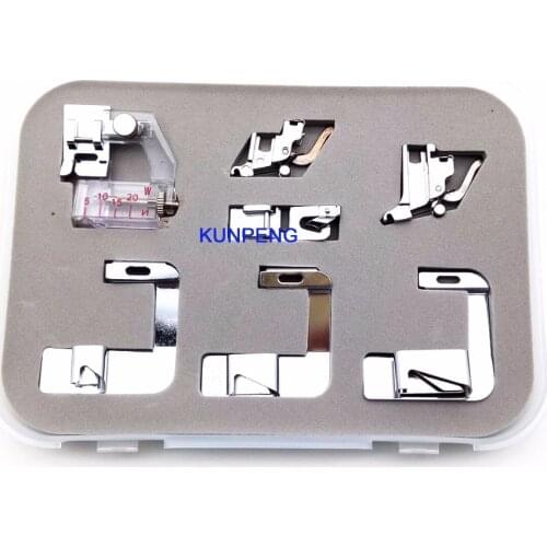 7PCS Adapter Foot Bias Tape Rolled Hemmer Low Shank,High Shank Sewing Machines CY-007-001