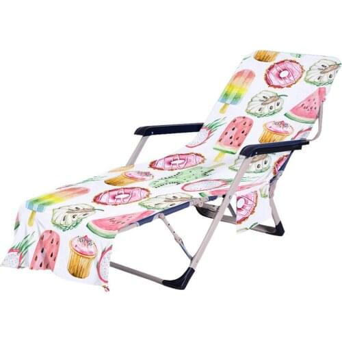 Beach Chair Cover Microfiber Lounge Sun Towel Cover TwoPockets Outdoor Lounge Chair Towel Cover Sunbathing Summer Seaside