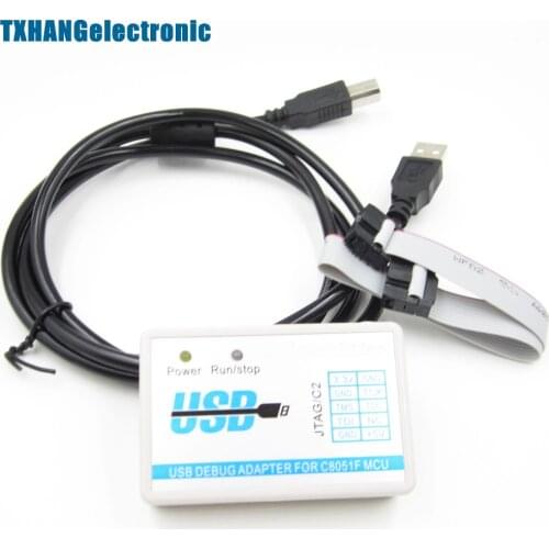 C8051F MCU Emulator U-EC6 USB Debug Adapter Downloader JTAG/C2 Mode + Cable New