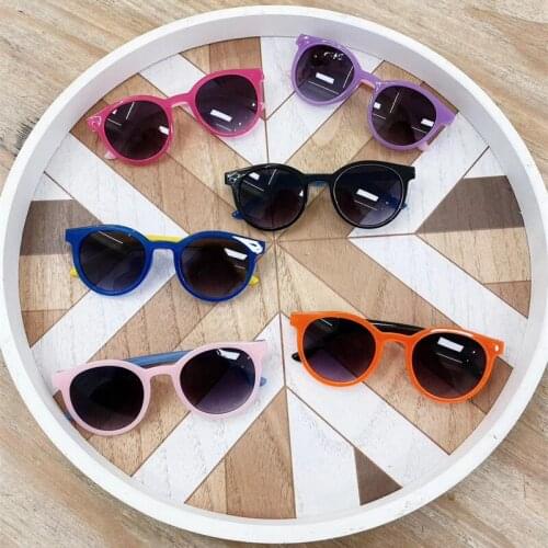 Children Retro Funny Swimming Sunglasses Solid Color Oval Frame UV400 Glasses Boys and Girls Outdoor UV Protection Glasses