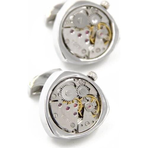 Hot Non-Functional Watch Cufflinks Silver color Heart Design cufflinks mens fashion Business Gifts cuff wholesale Free Shipping