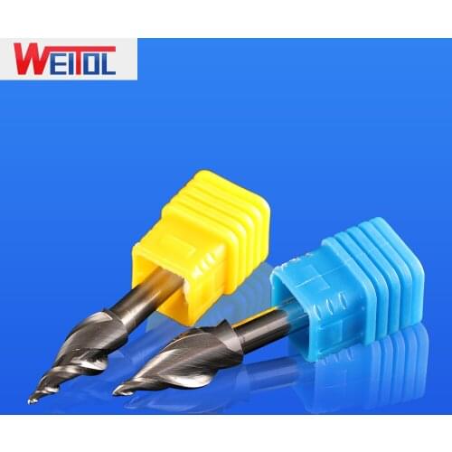 WeiTol 12mm taper ball nose end mill cutter Acrylic two flute router bits mini word cutter milling cutter engraving tools