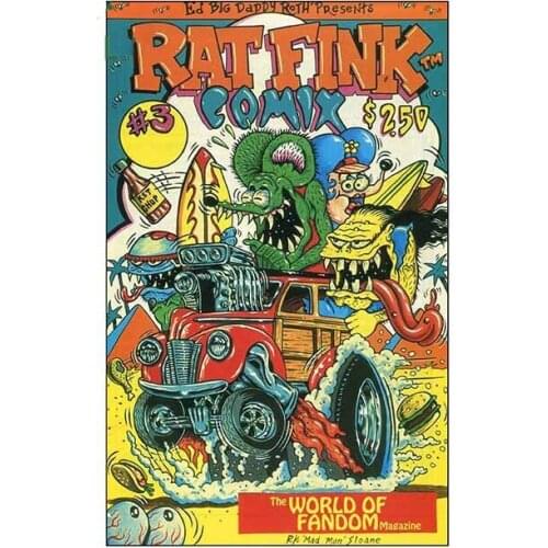 Creative Fine Decal Retro Car Sticker Rat Fink Comix Decal Vinyl Waterproof Sunscreen Original Graphic Car Styling Kk13*8cm