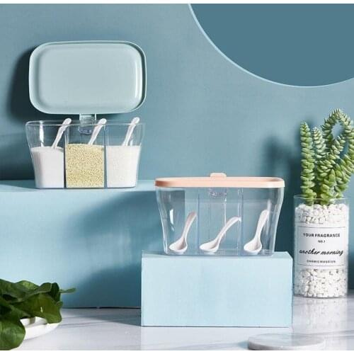 Kitchen Spice Jar Seasoning Storage Box Spice Storage Bottle Jars Storage Container Salt Sugar Pepper Cumin Powder Condiment Box