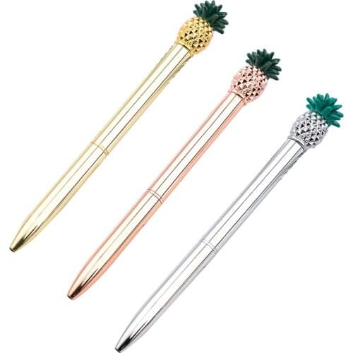 1.0mm Metal Pineapple Ballpoint Pen Signature Writing Tools Kawaii Stationery