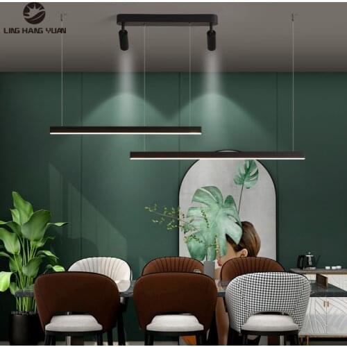 Minimalist Modern Led Pendant Light Black Color 110v 220v Chandelier Pendant Lamp for Living room Dining room Kitchen Luminaires