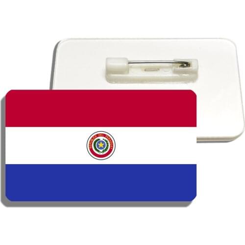 Paraguay National Flag Brooch Fashion Lapel Pin For Women And Men Backpacks Clothes Patriotic Decor Acrylic Badges