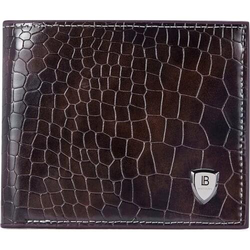 BOSTANTEN Mens PU Leather Two-fold Wallet Zipper Coin Purse Mens Wallet
