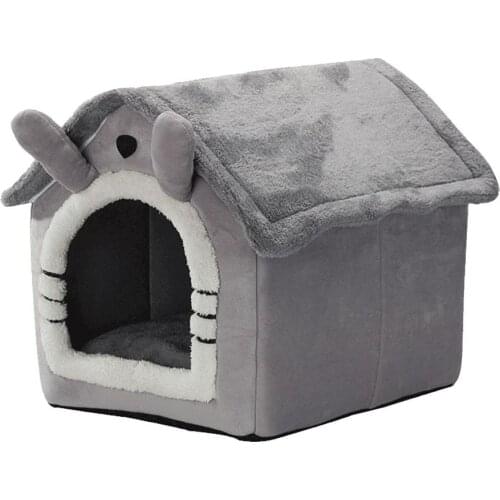 New Cat Bed Winter Plush Dog Shelter Kitty House Dog Tent Cozy Cave Beds Indoor Winter Warm Outdoor Cat Shelter Pets Products