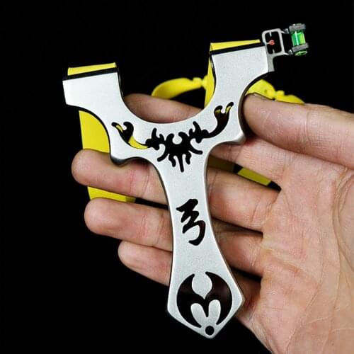 Stainless Steel Slingshot Hunting Catapult with Camshaft Outdoor Games Shooting Powerful Flat Rubber Band Sling Shot