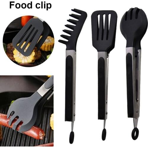 Stainless Steel Grill Cooking Tongs Salad Pasta Serving Tongs Anti-Scalding Heavy Duty Multipurpose Spatula Tongs Kitchen Tools