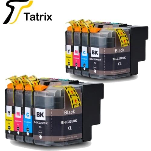 Tatrix Compatible For LC22UXL 22UXL LC22U Full Ink Cartridge BK/C/M/Y Compatible For Brother DCP-J785DW MFC-J985DW Printer