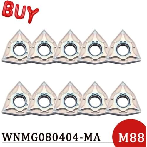 High Quality WNMG080404 MA M88 Carbide Inserts External Turning Tool Blades CNC Lathe Cutter Tools Use For Stainless Steel