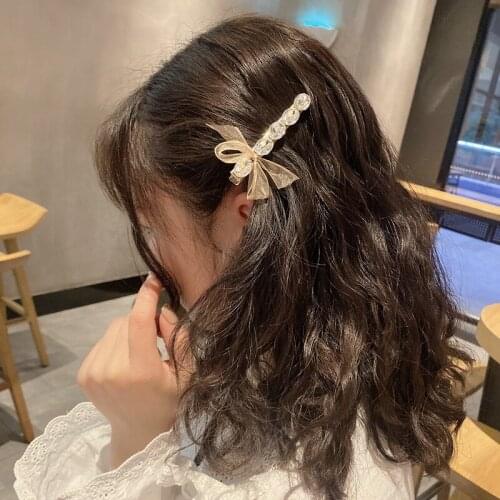 Small yarn bowknot High-end Barrettes Hairpin dragonfly Snap BB Clips Temperament crystal Slides Hair Accessories for Women