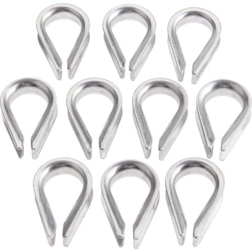 10pcs 5mm M5 Boat Wire Rope Cable Thimbles Clamps 316 Stainless Steel Boat Sleeve Clip Fittings Cable Crimps Marine Hardware