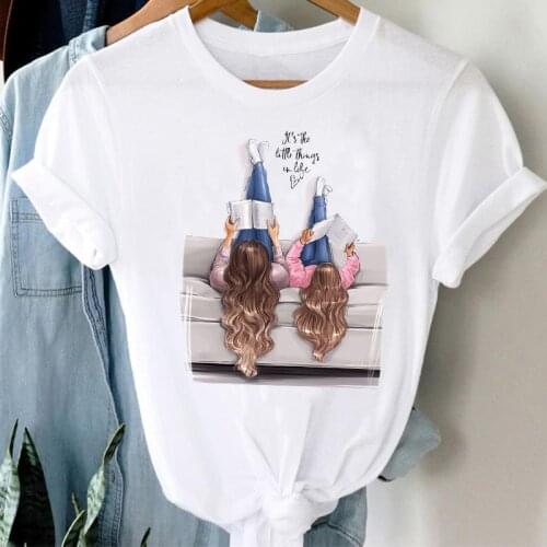 FIXSYS Women Cute Mom Crown Mother Mama Daughter Ladies Fashion Clothes Graphic Tshirt Top Lady Print Female Tee T-Shirt