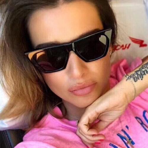 Womens Fashion 2021 Designer Shades Cat Eye Retro Sunglasses Black Pink Green Frame Cute Luxury Glasses Travel Eyewear Oculos