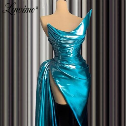 Simple Hot Sexy Party Dresses 2021 Long Mermaid Evening Gowns Plus Prom Dress High Split Side Celebrity Dresses Vestido De Festa